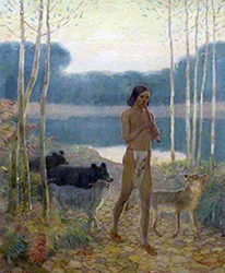 Loinclothed hobby; Obrzek dne - the picture od the day - awa rel -  Art of Edwin Willard Deming, Native American