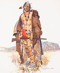 Loinclothed hobby; Obrzek dne - the picture od the day - awa rel -  Art of Jack Hines, Indian Chief, 1982