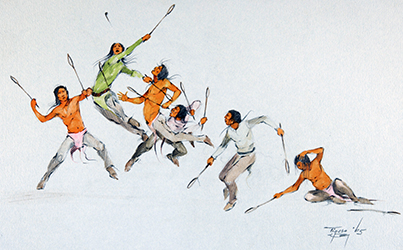 Loinclothed hobby; Obrzek dne - the picture od the day - awa rel -  Art of Jerome Tiger, Stickball Game