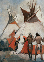 Loinclothed hobby; Obrzek dne - the picture od the day - awa rel - Art of  Frank Schoonover Artworks <br> Indians and Tepees