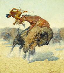 Loinclothed hobby; Obrzek dne - the picture od the day - awa rel - Art of  Frederic Remington - An Episode of the Buffalo Hunt 