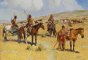 Loinclothed hobby; Obrzek dne - the picture od the day - awa rel - Art of Joe Ferrara -  Indians and Horses