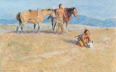 Loinclothed hobby; Obrzek dne - the picture od the day - awa rel - Art of Tom Lovell , Homage to the Bison
