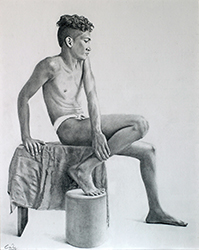 Loinclothed hobby; Obrzek dne - the picture od the day - awa rel - Art of Dennis Candy, Seated Male Figure 