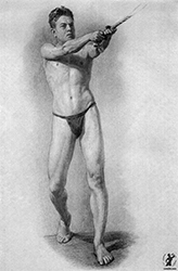 Loinclothed hobby; Obrzek dne - the picture od the day - awa rel - 20th century Russian drawing - Drawing In The High Art School