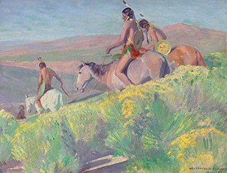 Loinclothed hobby; Obrzek dne - the picture od the day - awa rel - On the Trail ~ 1912, Art of William Herbert Dunton