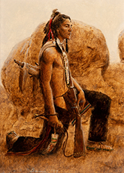 Loinclothed hobby; Obrzek dne - the picture od the day - awa rel -  James Elliott Bama (American, b. 1926). A Plains Indian, 1977.