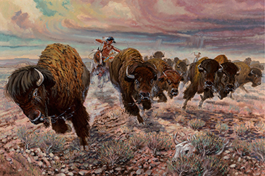 Loinclothed hobby; Obrzek dne - the picture od the day - awa rel -  Art of Tony Lufrano, Buffalo Hunt