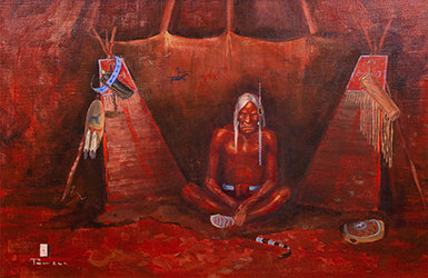 Loinclothed hobby; Obrzek dne - the picture od the day - awa rel -  Art of  Ace Powell, Teepee Scene