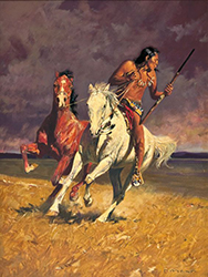 Loinclothed hobby; Obrzek dne - the picture od the day - awa rel -   Art of David Mann,  Pulling Away