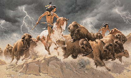 Loinclothed hobby; Obrzek dne - the picture od the day - awa rel -   Art of Howard A. Terpning, Flashes of Lightning - Thunder of Hooves