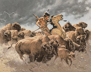 Loinclothed hobby; Obrzek dne - the picture od the day - awa rel -   Art of Howard A. Terpning, Flashes of Lightning, Thunder of Hooves