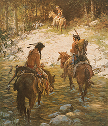 Loinclothed hobby; Obrzek dne - the picture od the day - awa rel -   Art of Howard A. Terpning, Crossing Medicine Lodge Creek 1980