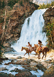 Loinclothed hobby; Obrzek dne - the picture od the day - awa rel -   Art of Howard A. Terpning, Crossing Below the Falls