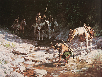 Loinclothed hobby; Obrzek dne - the picture od the day - awa rel -   Art of Howard A. Terpning, Stones That Speak