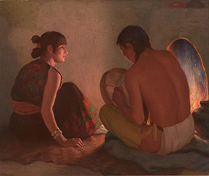 Loinclothed hobby; Obrzek dne - the picture od the day - awa rel -  Joseph Henry Sharp, Crucita and Bawling Deer - Taos Indians