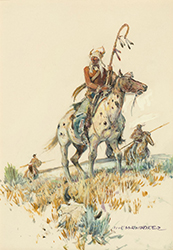 Loinclothed hobby; Obrzek dne - the picture od the day - awa rel -  Art of  Nick Eggenhofer,  Indians On Horseback On The Plains