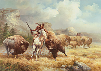 Loinclothed hobby; Obrzek dne - the picture od the day - awa rel - Art of F. Thomas Quigley - Buffalo Hunters