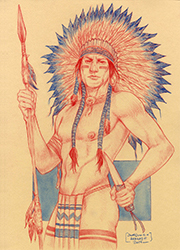 Loinclothed hobby; Obrzek dne - the picture od the day - awa rel - Indian male warrior, loinclothed only