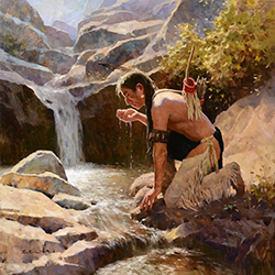 Loinclothed hobby; Obrzek dne - the picture od the day - awa rel - art of Z. S. Liang  - Solitary Hunter