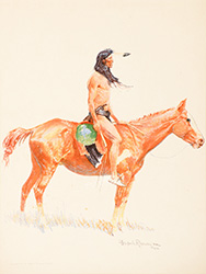 Loinclothed hobby; Obrzek dne - the picture od the day - awa rel - art by Frederic Remington - 2022 A Cheyenne Buck