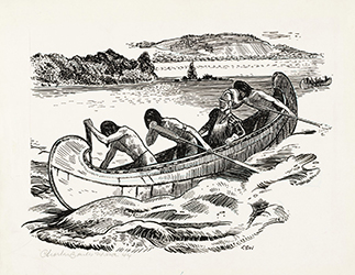 Loinclothed hobby; Obrzek dne - the picture od the day - awa rel - Discovery of Lake Champlain, by Charles Banks Wilson