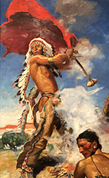 Loinclothed hobby; Obrzek dne - the picture od the day - awa rel - Indians  Sending Smoke Signals ~ by Herbert Morton Stoops