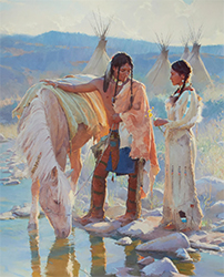 Loinclothed hobby; Obrzek dne - the picture od the day - awa rel - Lakota Warrior's Farewell ~ 2005 ~ by R.S. Riddick