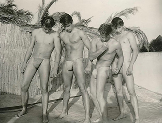 Loinclothed hobby; Obrzek dne - the picture od the day - awa rel - photo by Bob Mizer, Beefcake boys ~ Caldwell, Glennon, Parks, & Stubbs