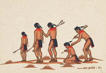 Loinclothed hobby; Obrzek dne - the picture od the day - awa rel -  Fred Beaver, The Losers  ~ Creek Stickball Players