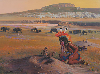 Loinclothed hobby; Obrzek dne - the picture od the day - awa rel - art of Donald Putt Putman -  In the Plains