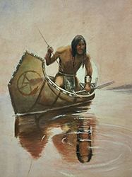 Loinclothed hobby; Obrzek dne - the picture od the day - awa rel - Native American fishing  - art of G.D.S.