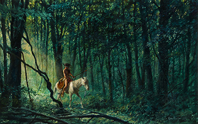 Loinclothed hobby; Obrzek dne - the picture od the day - awa rel - Forest Trail ~ 1918 - art of John Duillo