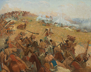 Loinclothed hobby; Obrzek dne - the picture od the day - awa rel - The Battle of Little Bighorn, art of Gayle Porter Hoskins  