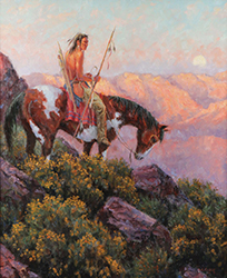 Loinclothed hobby; Obrzek dne - the picture od the day - awa rel - An Indian Scout at Sunrise, art of  Robert A. Winter