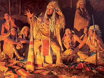 Loinclothed hobby; Obrzek dne - the picture od the day - awa rel - Rumors of the Ghost Dance, art of  David Mann