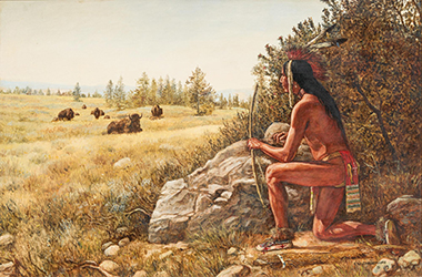 Loinclothed hobby; Obrzek dne - the picture od the day - awa rel - Buffalo Hunter ~ 1981  Council Fire, Hubert Wackermann