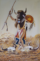 Loinclothed hobby; Obrzek dne - the picture od the day - awa rel - Native American Warrior, art of Saul ~ 1993