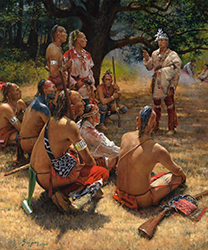 Loinclothed hobby; Obrzek dne - the picture od the day - awa rel - The War Chief addresses the Wolf Clan, art of Robert Griffing