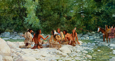 Loinclothed hobby; Obrzek dne - the picture od the day - awa rel - Negotiation Done, art of David Allen Halbach