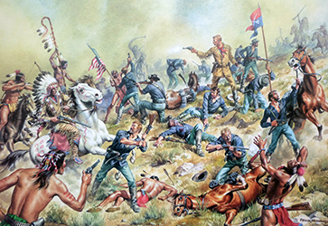 Loinclothed hobby; Obr�zek dne - the picture od the day - �awa rel - art of Frank Humphris  - The Battle Of The Little Bighorn