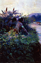 Loinclothed hobby; Obr�zek dne - the picture od the day - �awa rel - art of Stanley Arthurs - Waiting at the Ford