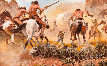Loinclothed hobby; Obr�zek dne - the picture od the day - �awa rel - art of  Attack from the Rear - by Russ Vickers