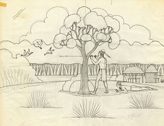 Loinclothed hobby; Obr�zek dne - the picture od the day - �awa rel - art of  Fred Beaver - Chickasaw
