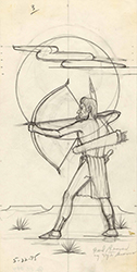 Loinclothed hobby; Obr�zek dne - the picture od the day - �awa rel - Native American man with bow & arrow - Fred Beaver