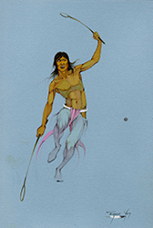 Loinclothed hobby; Obr�zek dne - the picture od the day - �awa rel - Stickball Run - Jerome Tiger Richard