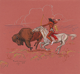 Loinclothed hobby; Obr�zek dne - the picture od the day - �awa rel - Frank Knickerbocker - Buffalo Hunt