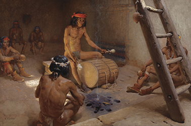Loinclothed hobby; Obr�zek dne - the picture od the day - �awa rel - Old Hopi Priest - William R. Leigh