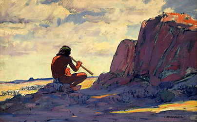 Loinclothed hobby; Obr�zek dne - the picture od the day - �awa rel - Alonzo Megargee - The Song of the Flute