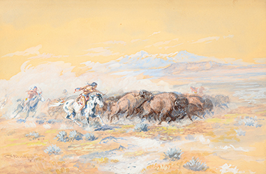 Loinclothed hobby; Obr�zek dne - the picture od the day - �awa rel - Charles M. Russell - Meat for Wild Men